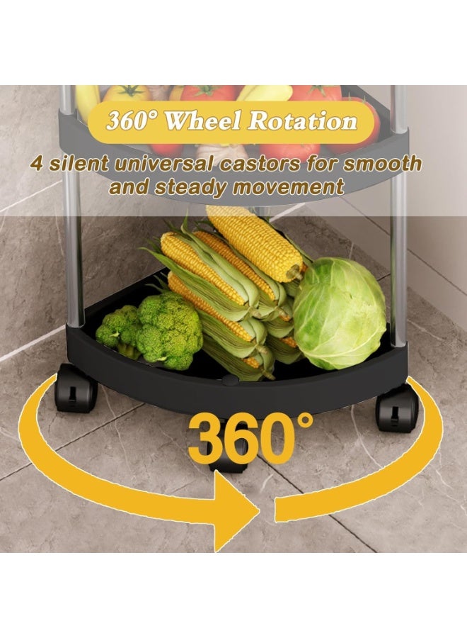 INSIJAM 5 Tiers Shower Caddy Bathroom Corner Shelf Organizer with Wheels Rust Proof Corner Open Storage Cart Plastic Shower Shelves for for Bathroom Kitchen Laundry - Image 5